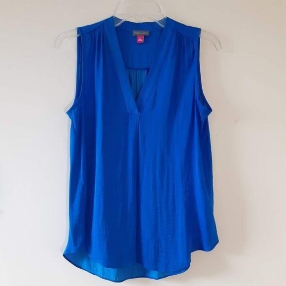 Vince Camuto Tops - Vince Camuto Pleated V-Neck Sleeveless Blouse Vacation Dressy Office Evening